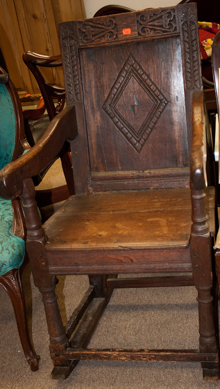 Jacobean style oak side chair