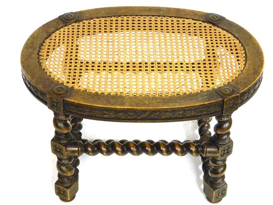 Jacobean style stool  oval carved