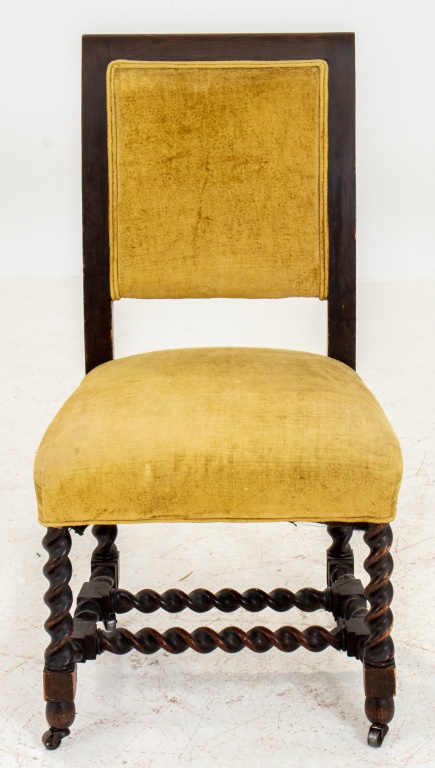 JACOBEAN STYLE UPHOLSTERED CHAIR