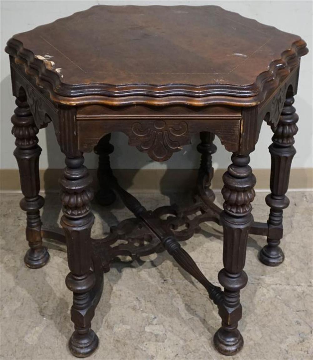 JACOBEAN STYLE WALNUT HEXAGONAL