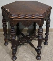 JACOBEAN STYLE WALNUT HEXAGONA