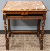 JACOBEAN STYLE WALNUT MARBLE T