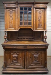 JACOBEAN STYLE WALNUT STEP-BAC