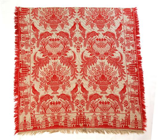 JACQUARD COVERLET.  American 