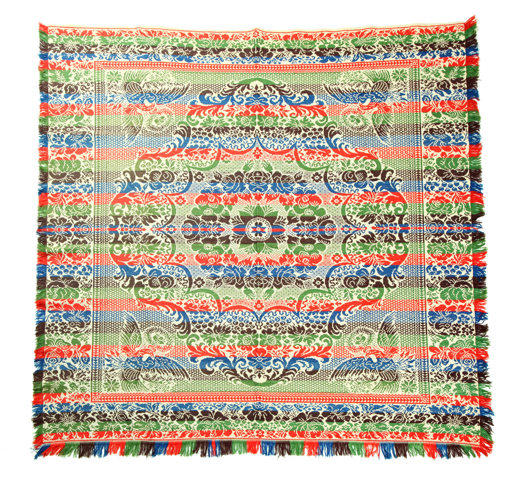 JACQUARD COVERLET.  Attributed to