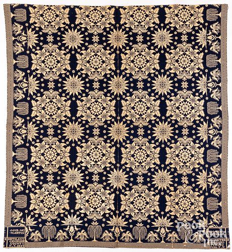 JACQUARD COVERLET, DATED