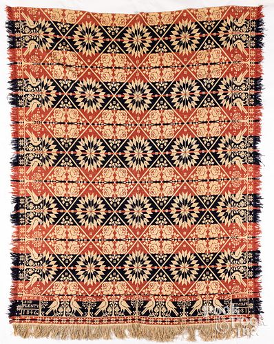 JACQUARD COVERLET, DATED