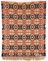 JACQUARD COVERLET, DATED 1846P