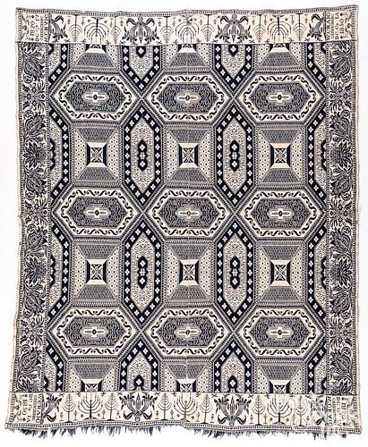 JACQUARD COVERLET, DATED