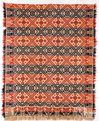 JACQUARD COVERLET, DATED