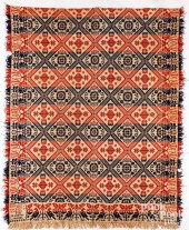JACQUARD COVERLET, DATED 1853A