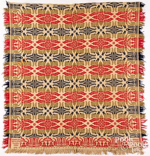 JACQUARD COVERLET, DATED