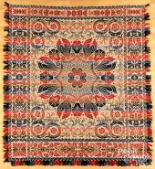 JACQUARD COVERLET, MID 19TH C.