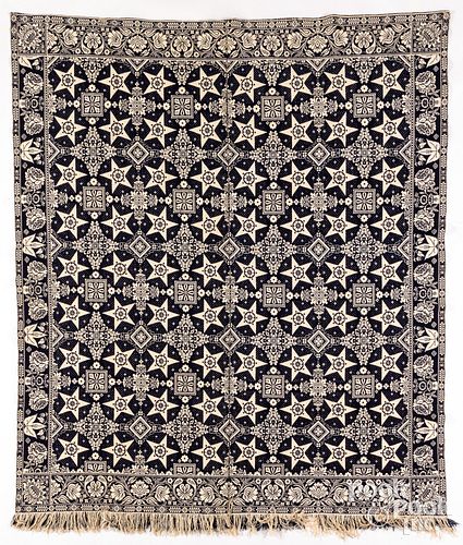 JACQUARD COVERLET, MID 19TH