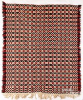 JACQUARD COVERLET, MID 19TH C.