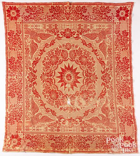 JACQUARD COVERLET, MID-19TH