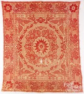 JACQUARD COVERLET, MID-19TH C.