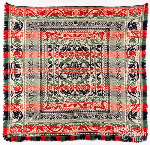 JACQUARD COVERLET, MID 19TH