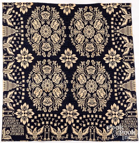 JACQUARD COVERLET, MID 19TH