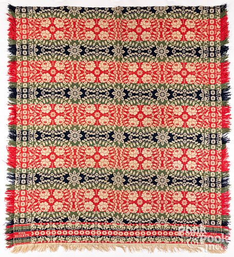 JACQUARD COVERLET, MID 19TH