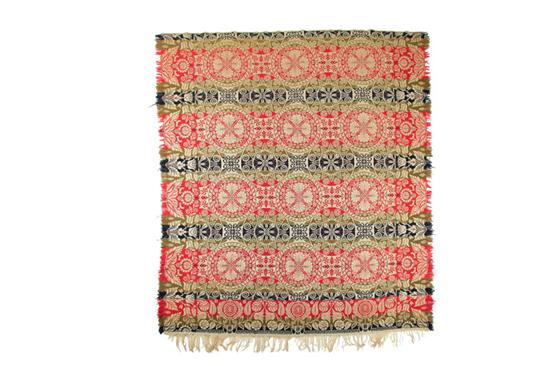 JACQUARD COVERLET.  Probably