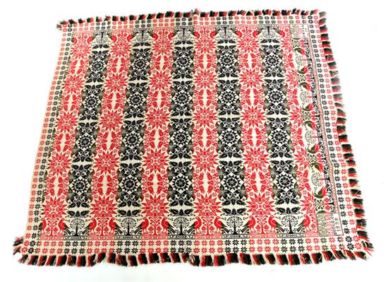 JACQUARD COVERLET.  Samuel B.