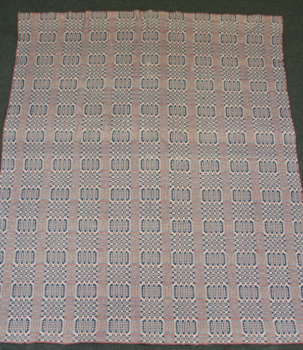 Jacquard overshot coverlet;