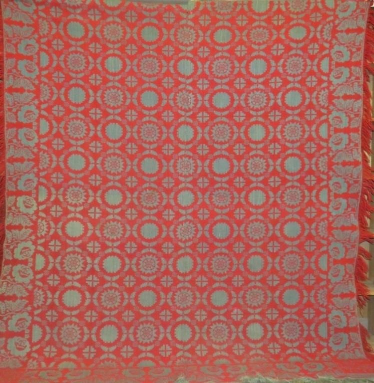 JACQUARD WOVEN BLUE & RED