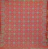 JACQUARD WOVEN BLUE & RED COVE