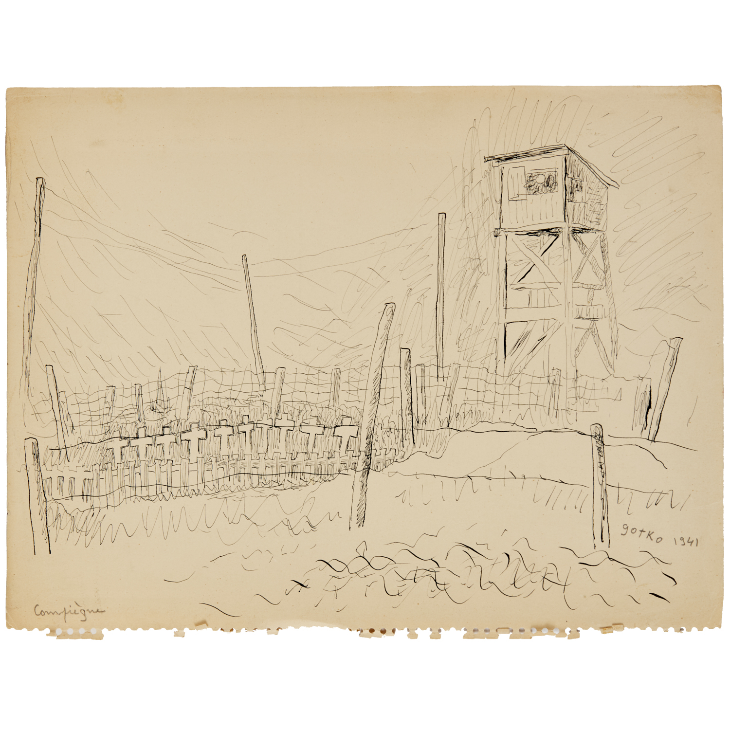 JACQUES GOTKO, PEN AND INK, 1941