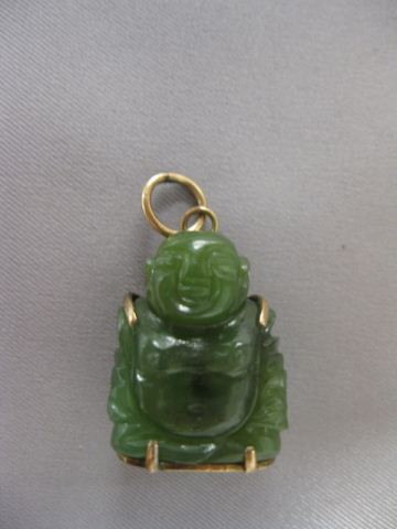 Jade & 14k Gold Buddha