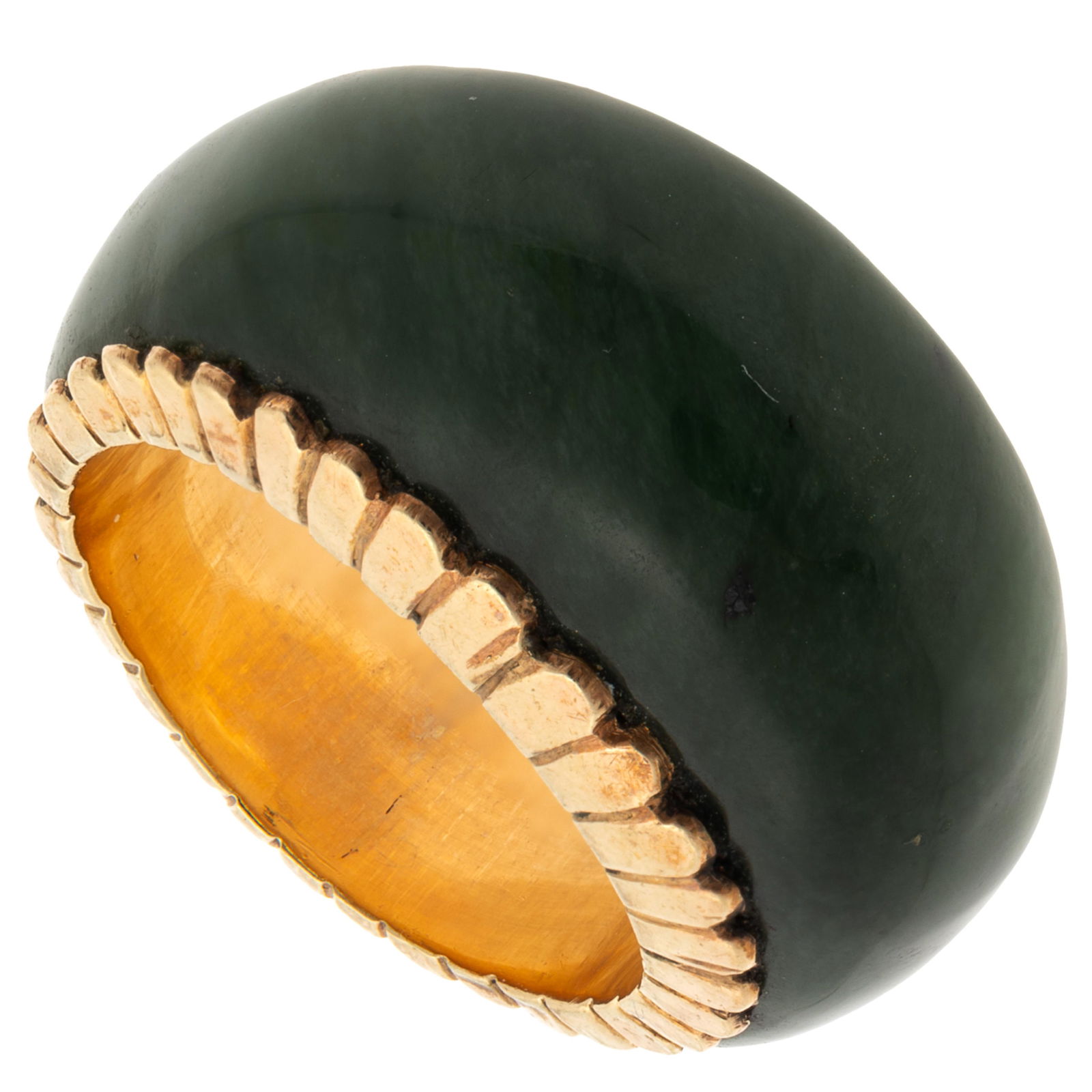 JADE, 14K YELLOW GOLD RINGJade, 14k