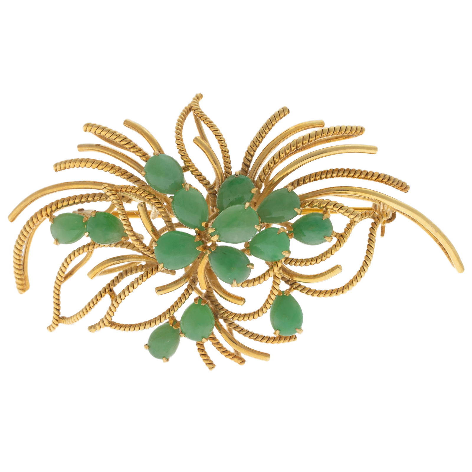 JADE, 14K YELLOW GOLD SPRAY