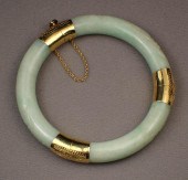 JADE AND FOURTEEN KARAT GOLD B