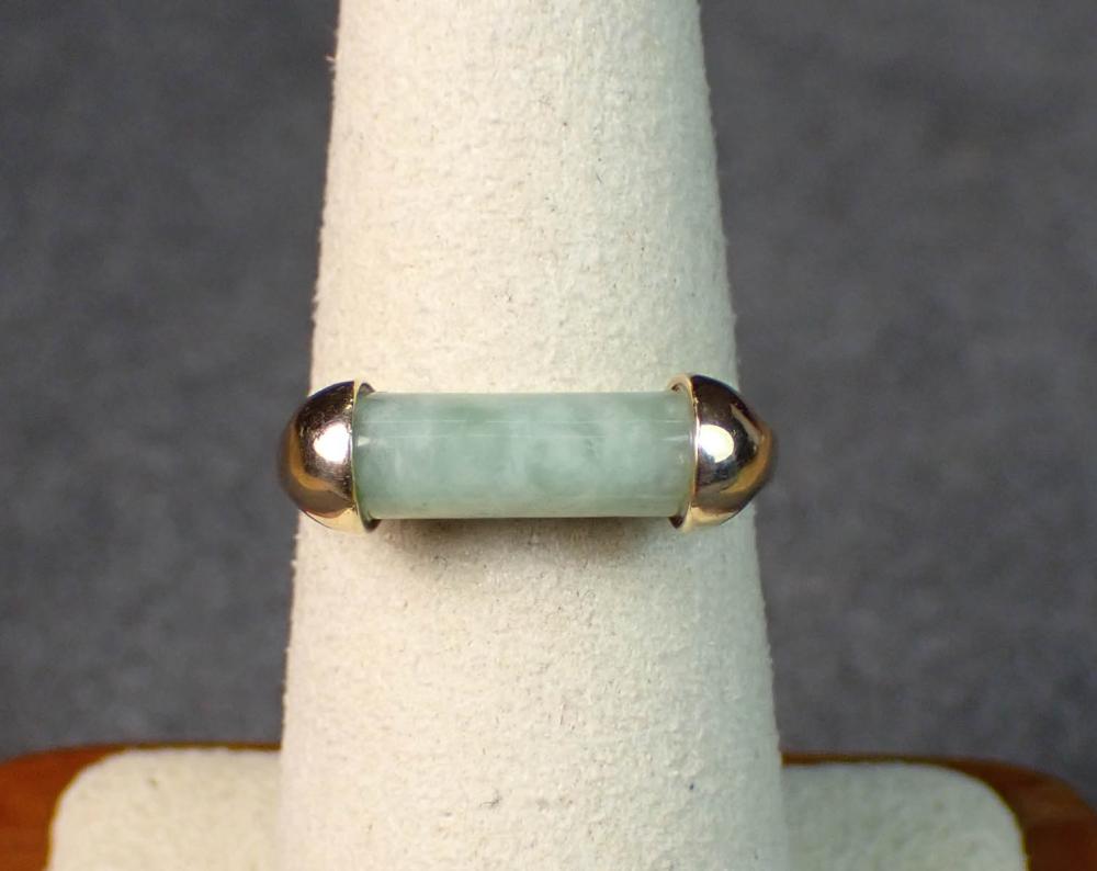 JADE AND FOURTEEN KARAT YELLOW GOLD