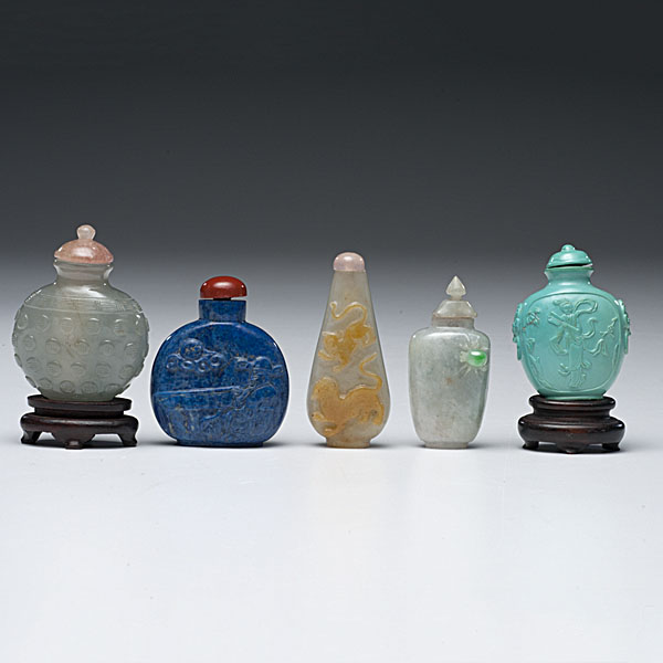 Jade and Hardstone Chinese Snuff