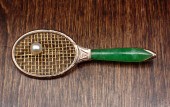 JADE AND YELLOW GOLD TENNIS RA