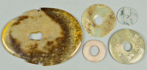 JADE BI DISCS AND AXE HEAD, 5
