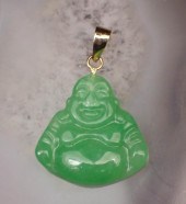 JADE BUDDAH PENDANT WITH 14 KA