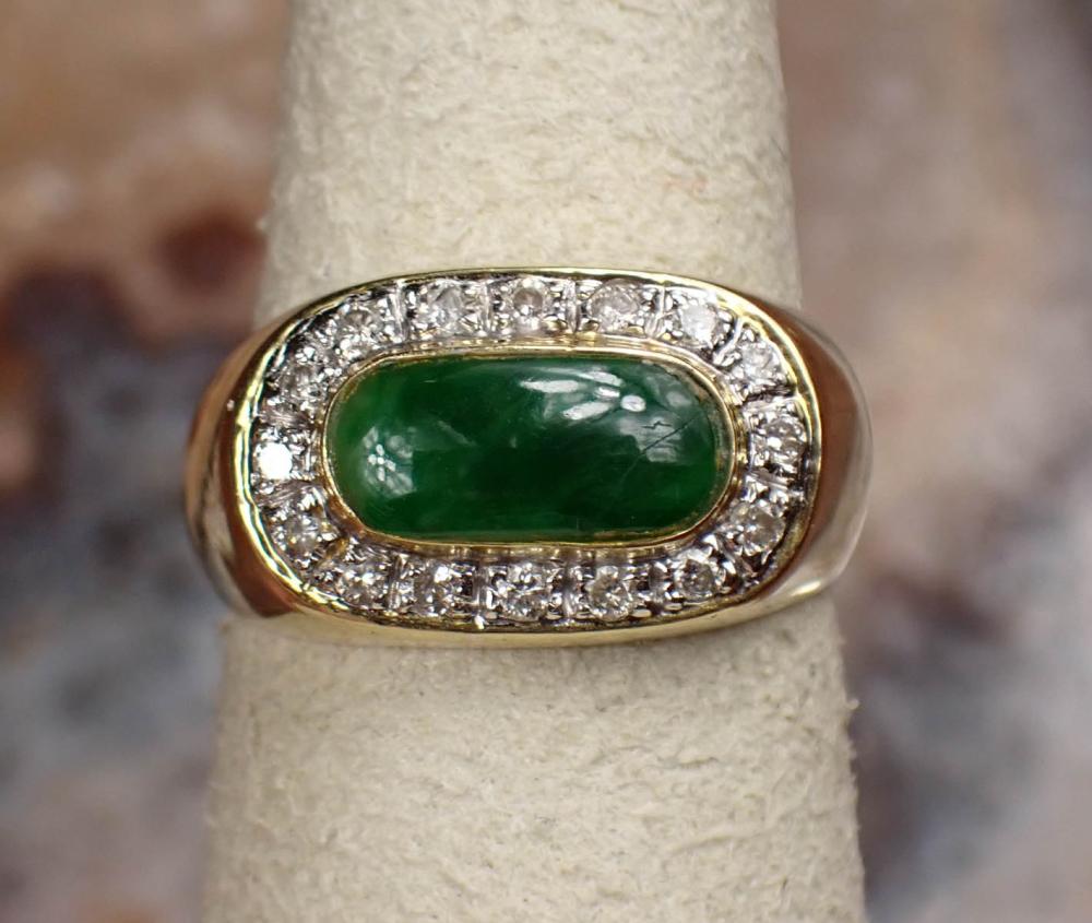 JADE, DIAMOND AND EIGHTEEN KARAT