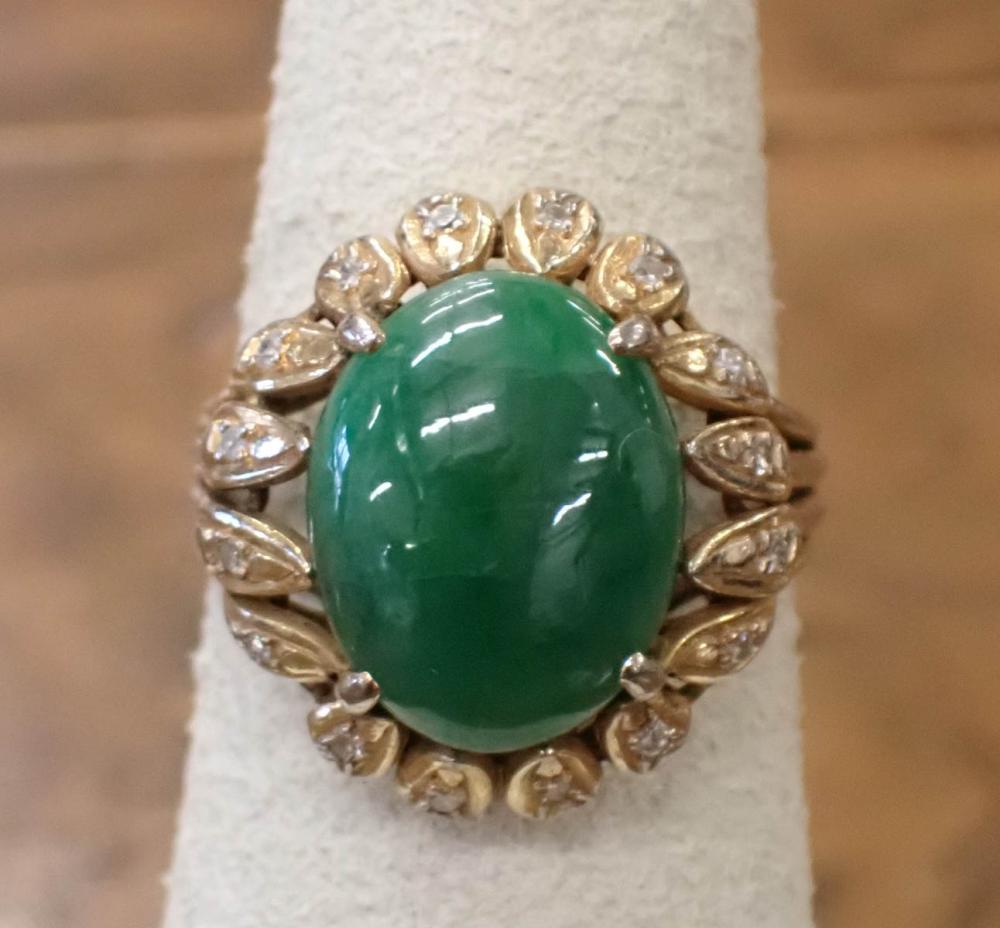 JADE, DIAMOND AND FOURTEEN KARAT