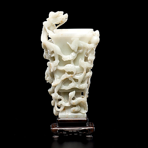 Jade Gu-Form Chinese Vase Chinese