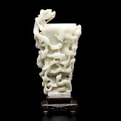 Jade Gu-Form Chinese Vase Chin