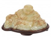JADE 'HAPPY' BUDDHA ON CARVED