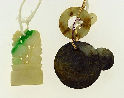 JADE ITEMSTwo Jade items: one white