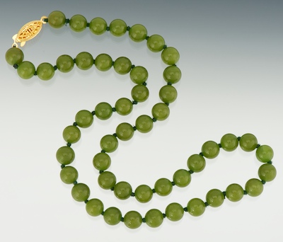 Jade Necklace Uniform strand of 8mm
