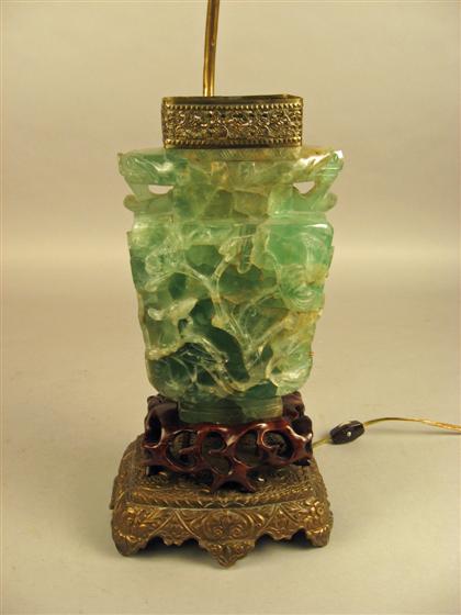 Jade quartz table lamp   