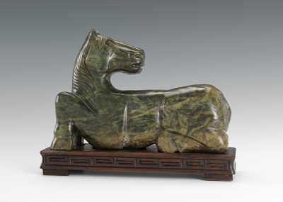 Jade Recumbent Horse Looking