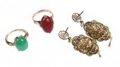 JADE RING, CORAL RING, AND JAD