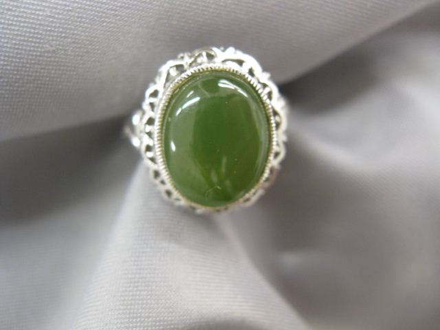 Jade Ring fine cabachon in 14k